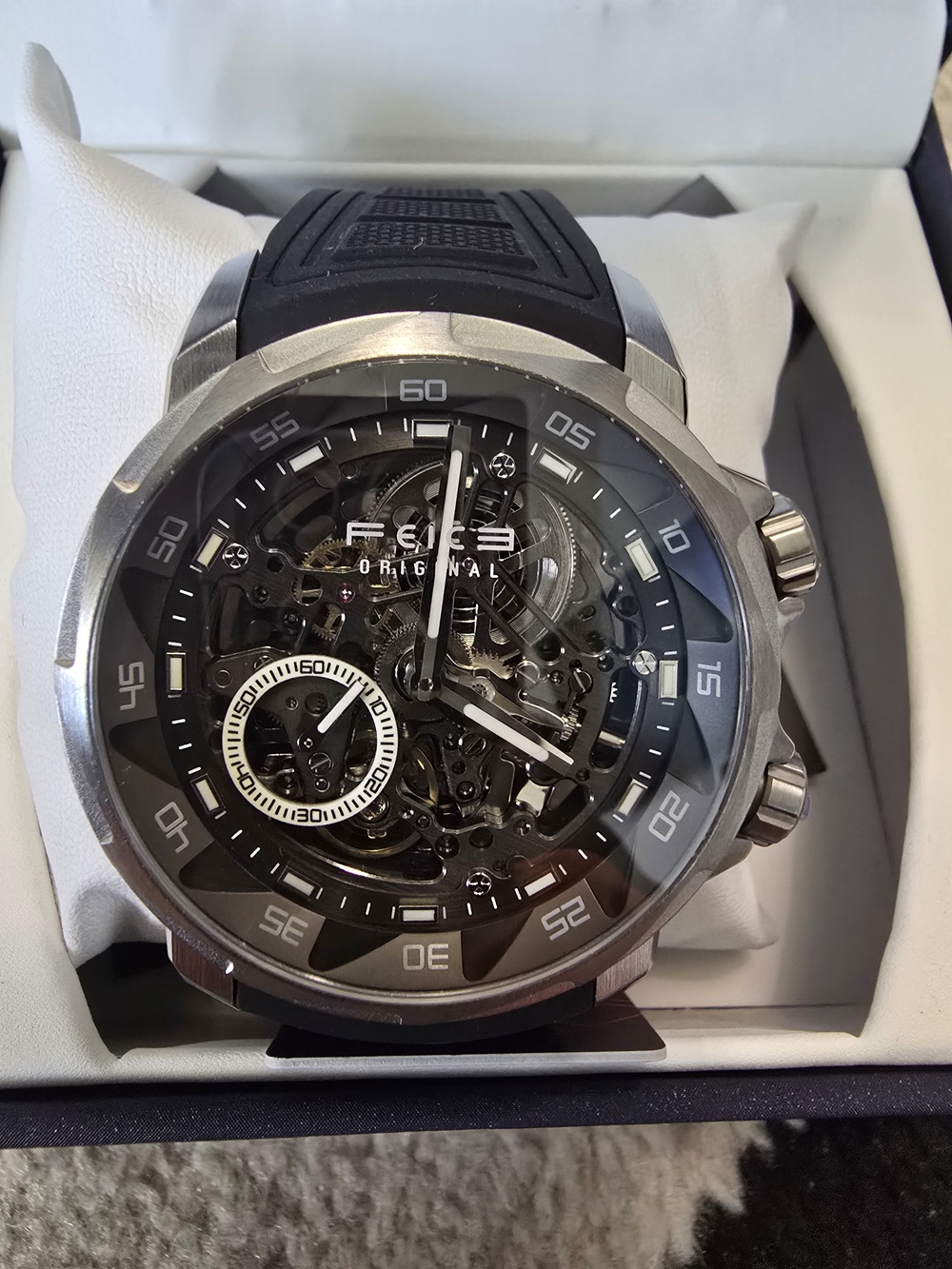 Ice Men’s Skeleton Watch — Black and Silver